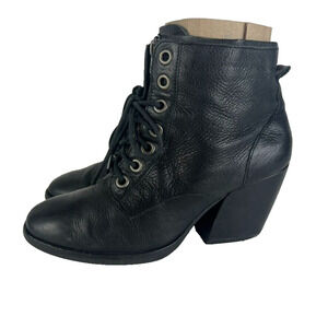 Kork-Ease Boots Size 8.5 40 Women’s Kalpana Black Leather Lace Up Ankle